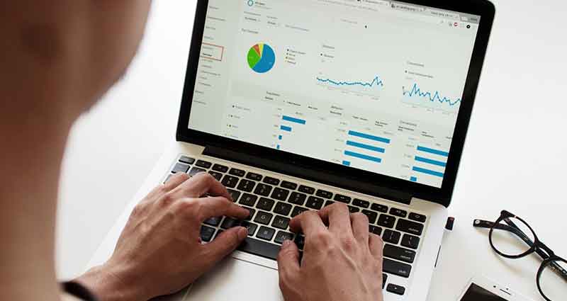 stats on laptop screen
