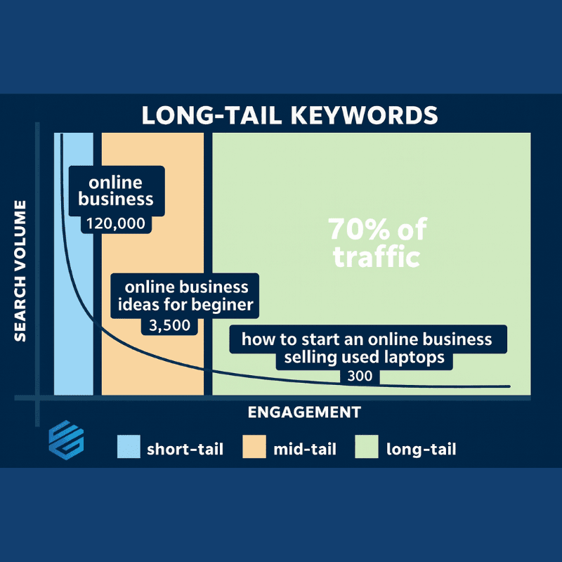 longtail keywords traffic share chart