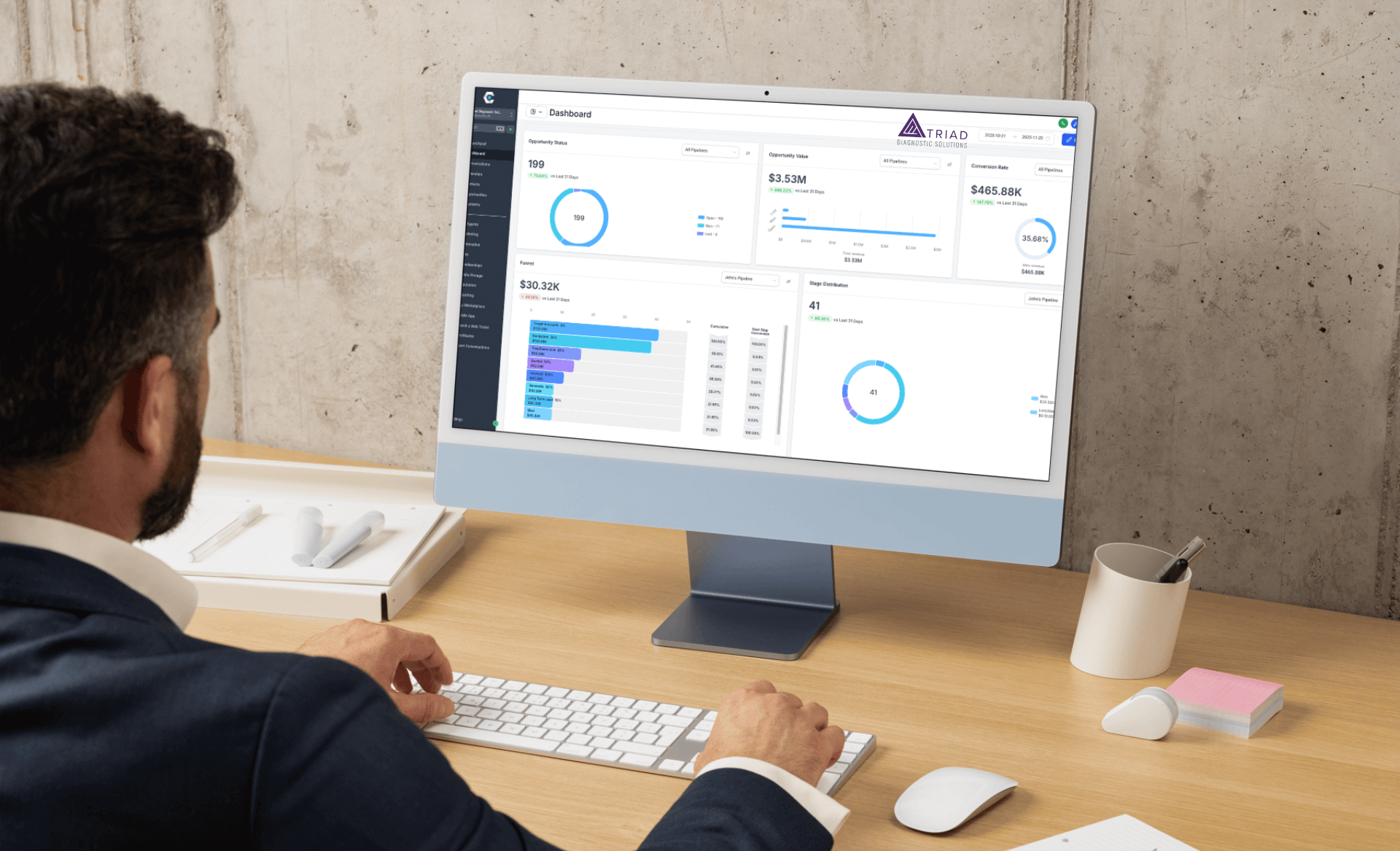 Triad diagnostic employee using chuck crm