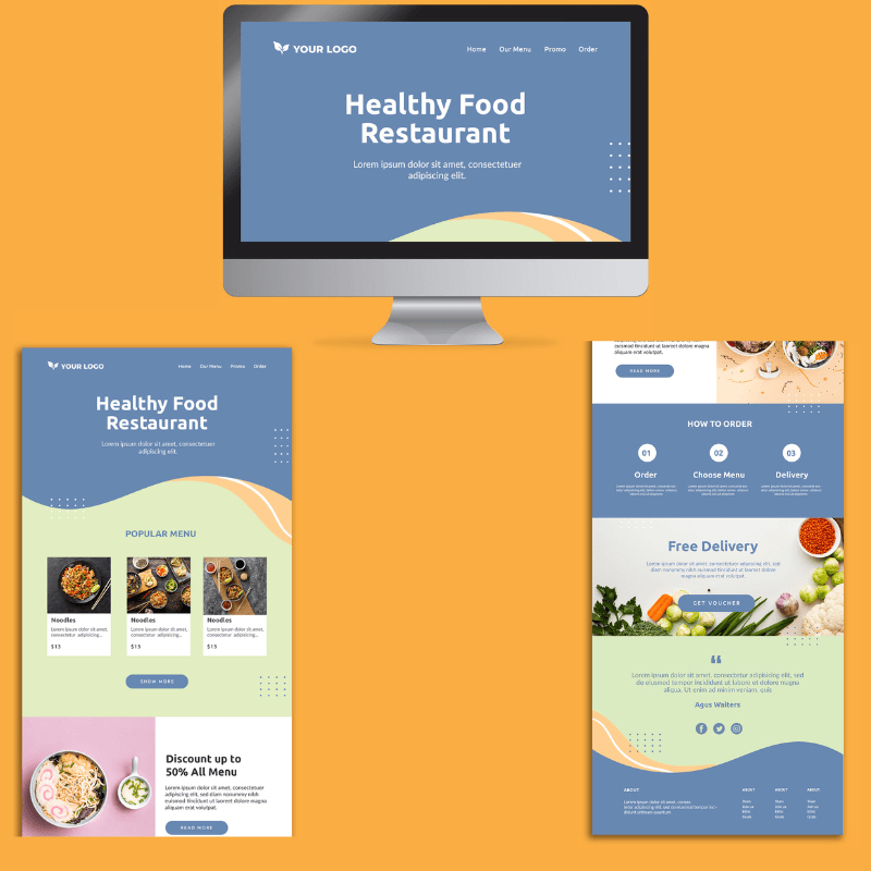 restaurant website design mockup