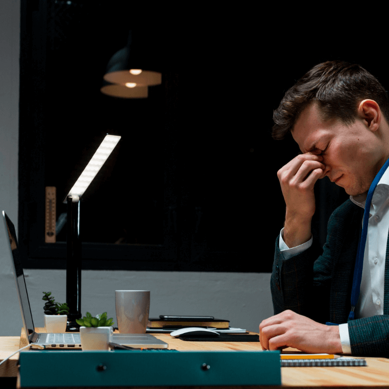 stressed out business owner