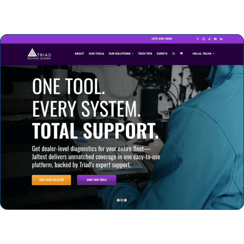 Triad Diagnostic new website developed