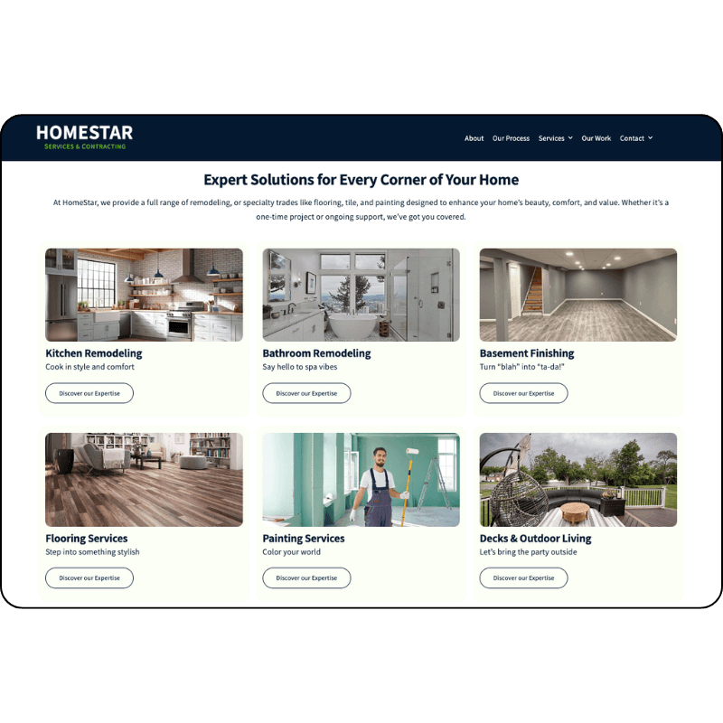 homestar services section build